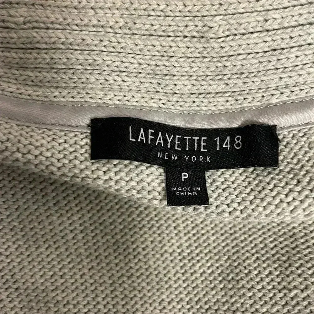 Lafayette 148 New York Vanise Oversized‎ V-Neck Cotton Silk Sweater Petite Small
